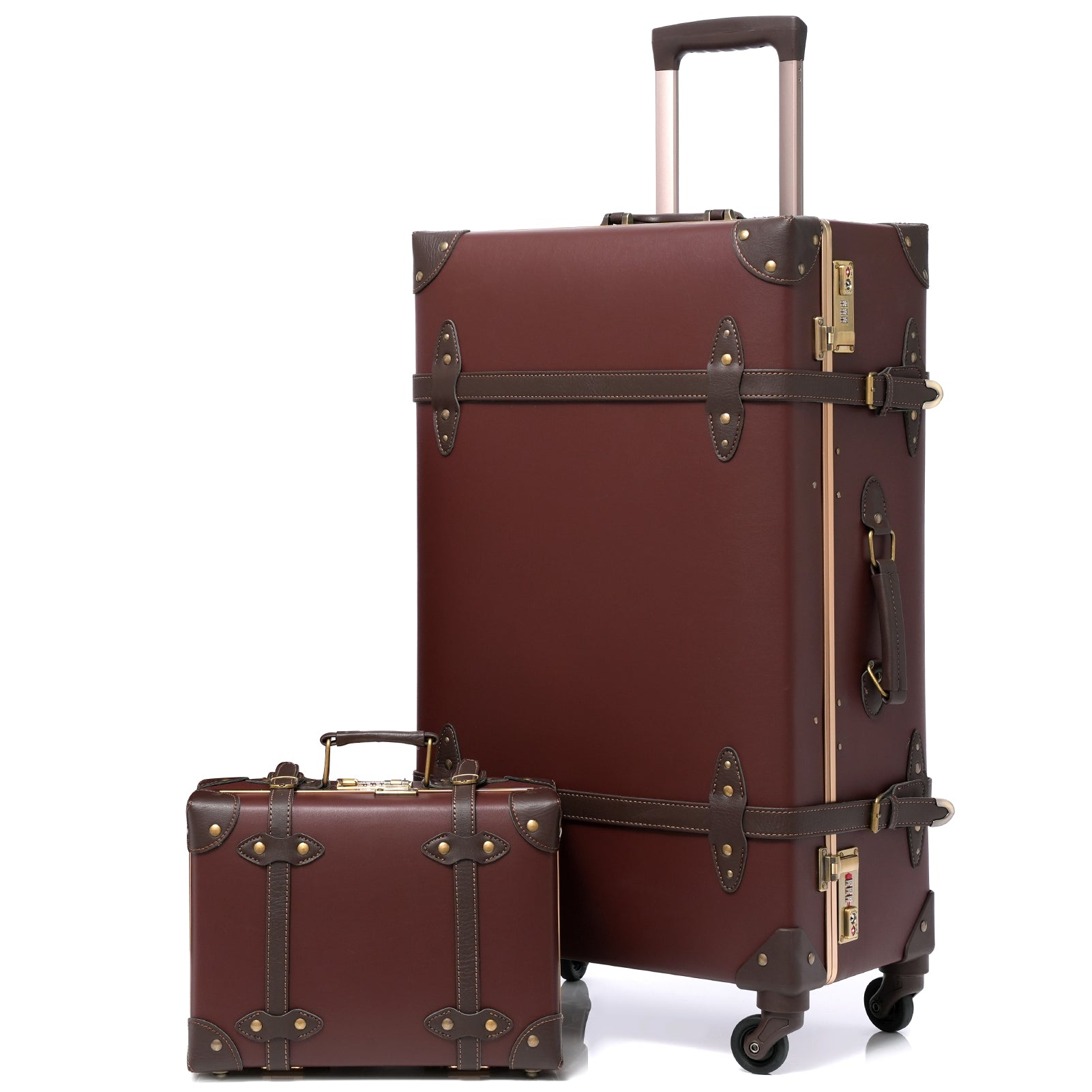 Vintage deals luggage Burgundy